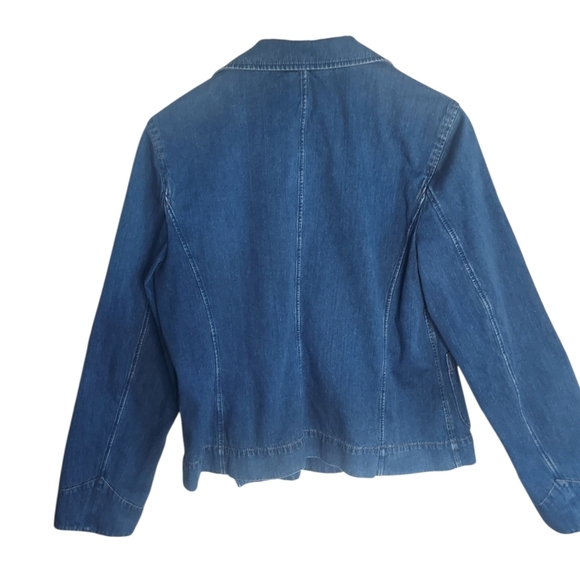 Vintage 90's Ralph Lauren Double-Breasted Denim Jacket Blazer - Picture 3 of 5